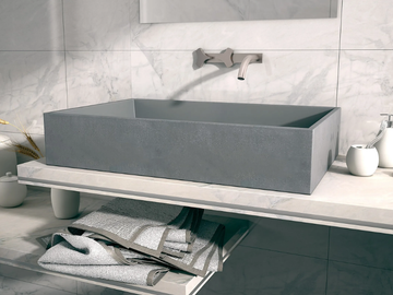 IMMISSIO 70 - Contemporary style countertop rectangular single concrete washbasin by URBI et ORBI - view 2